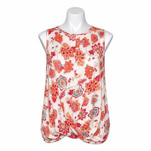 J. Jill Love Linen Floral Tank Top Size M | Boho Bloom Sleeveless Blouse